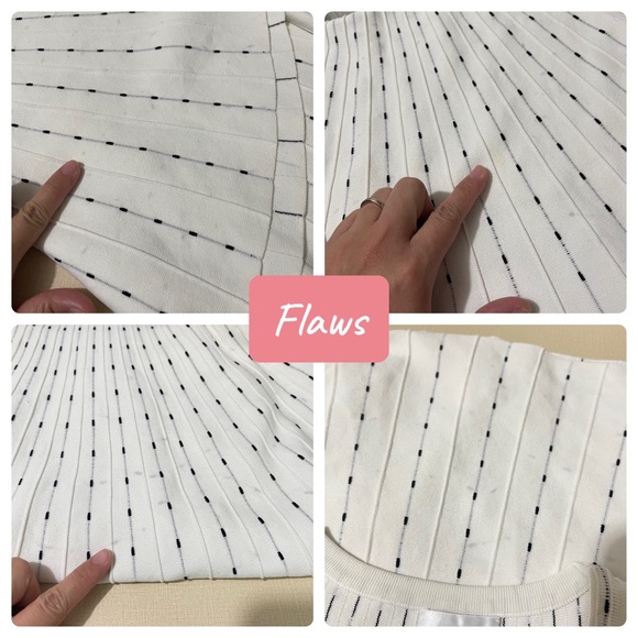 Milly Vertical Dot Flare Dress in Ivory & Black size P 0-2 - Picture 15 of 16